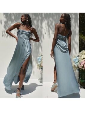 For Love And Lemons Winona Satin Rosette Ruched Bridesmaid Dress